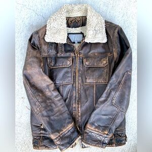 Brown Leather Jacket WILSONS...size S...2011.